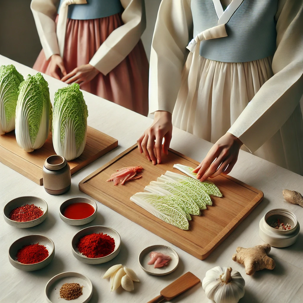 경상도 김장 준비 장면, 깔끔하고 심플한 재료