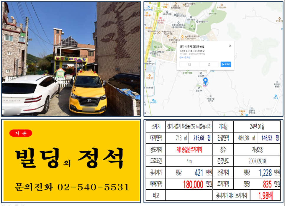 경기도 시흥시 화정동 652번지 건물이 2024년 01월 매매 되었습니다.