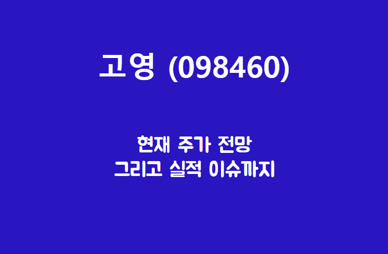  고영 (098460) 주가, 실적, 전망, 기업분석