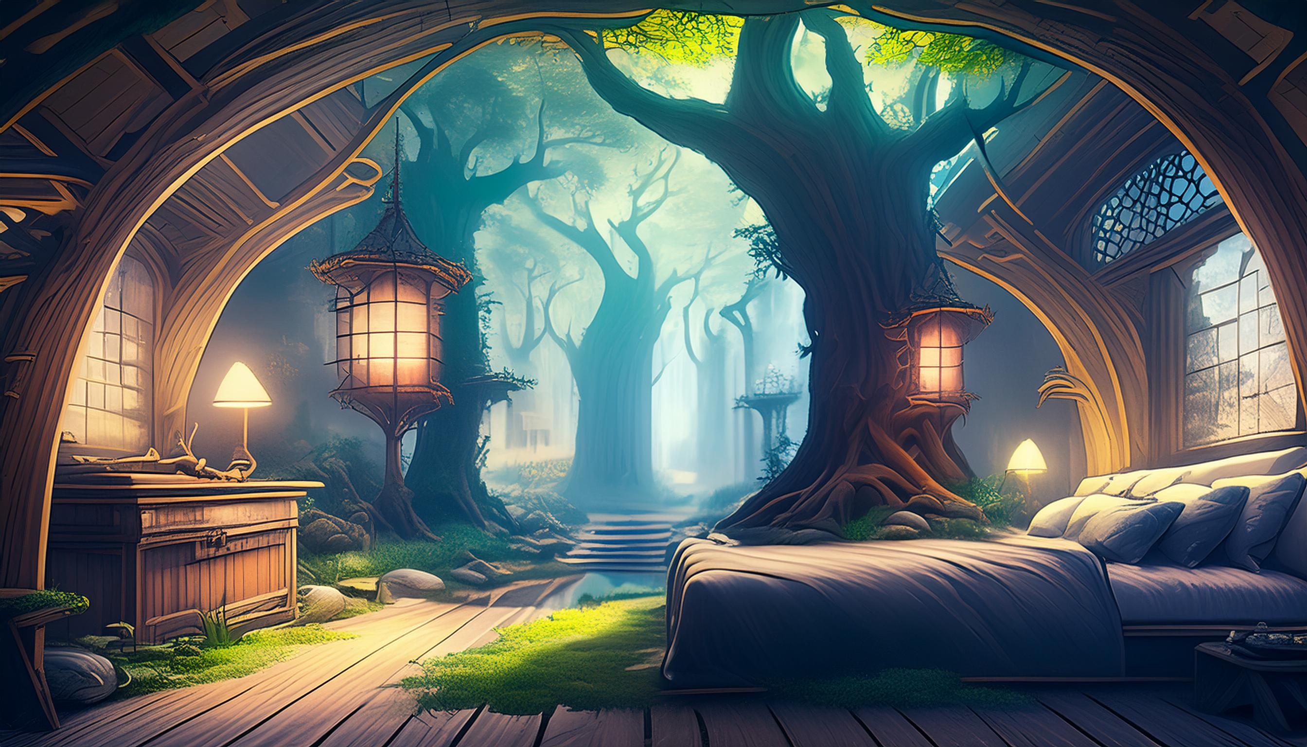 Fairy house and mysterious forest