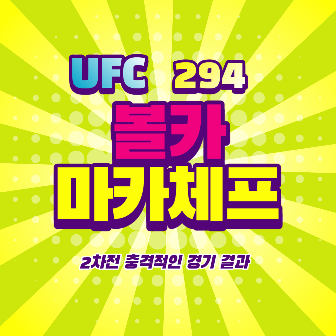 UFC 294 볼카 마카체프 경기 결과 라이트급 타이틀전 KO