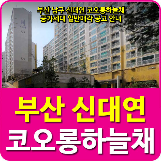 부산 남구 신대연 코오롱하늘채 공가세대 일반매각 공고 안내