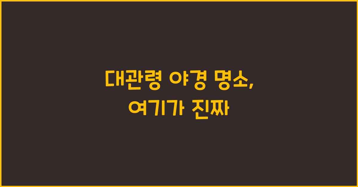 대관령 야경 명소
