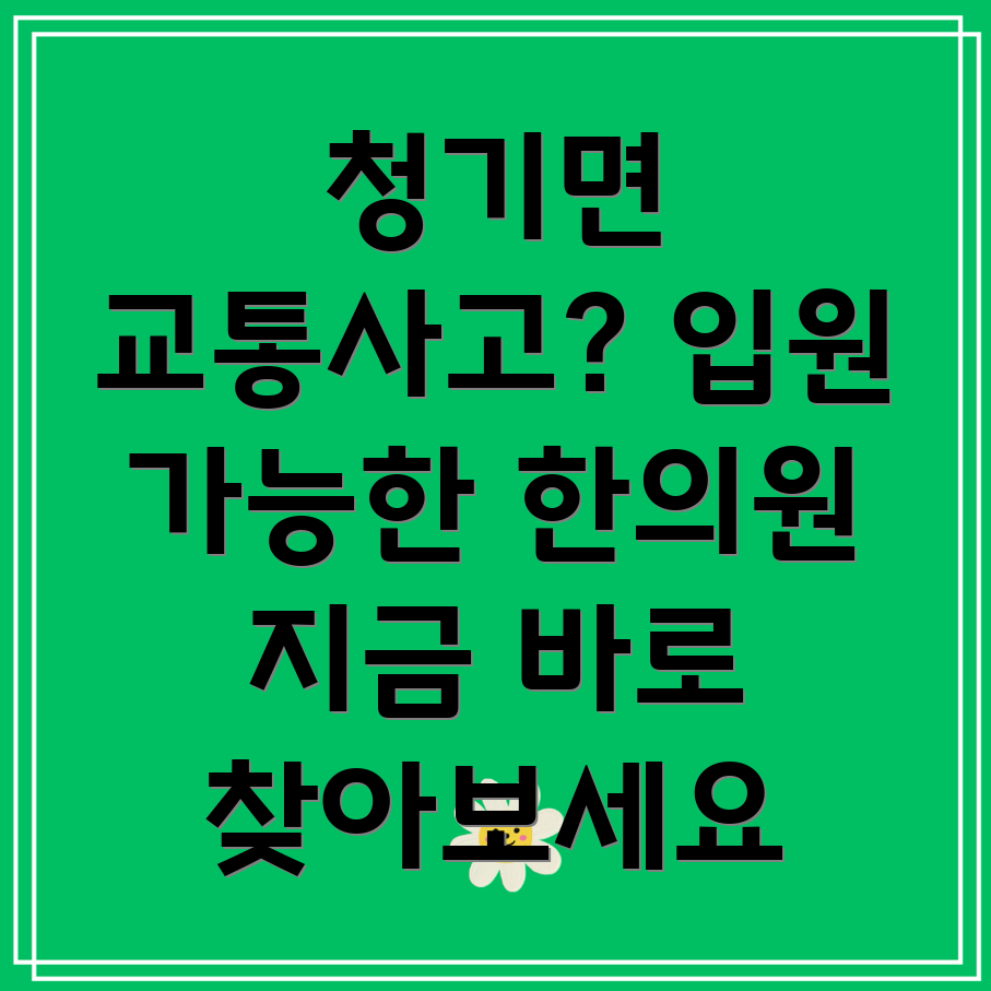 영양군 청기면 교통사고 한의원