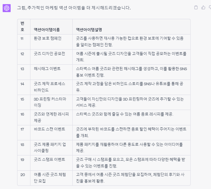 챗GPT 사용법: 아이디어 발산 추가 아이디어