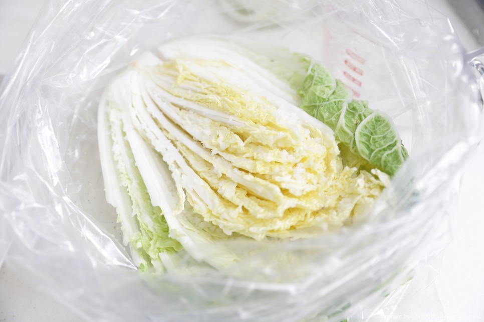 짠맛 김장봉투로 간단하게 속이 꽉 찬 배추절임 배추절임 시간 26