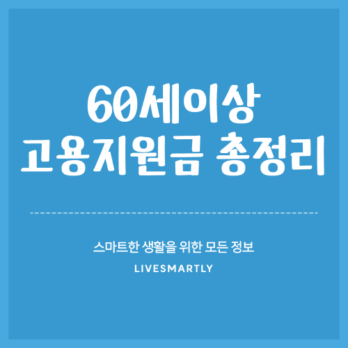  만 60세이상 고령자 고용지원금 총정리