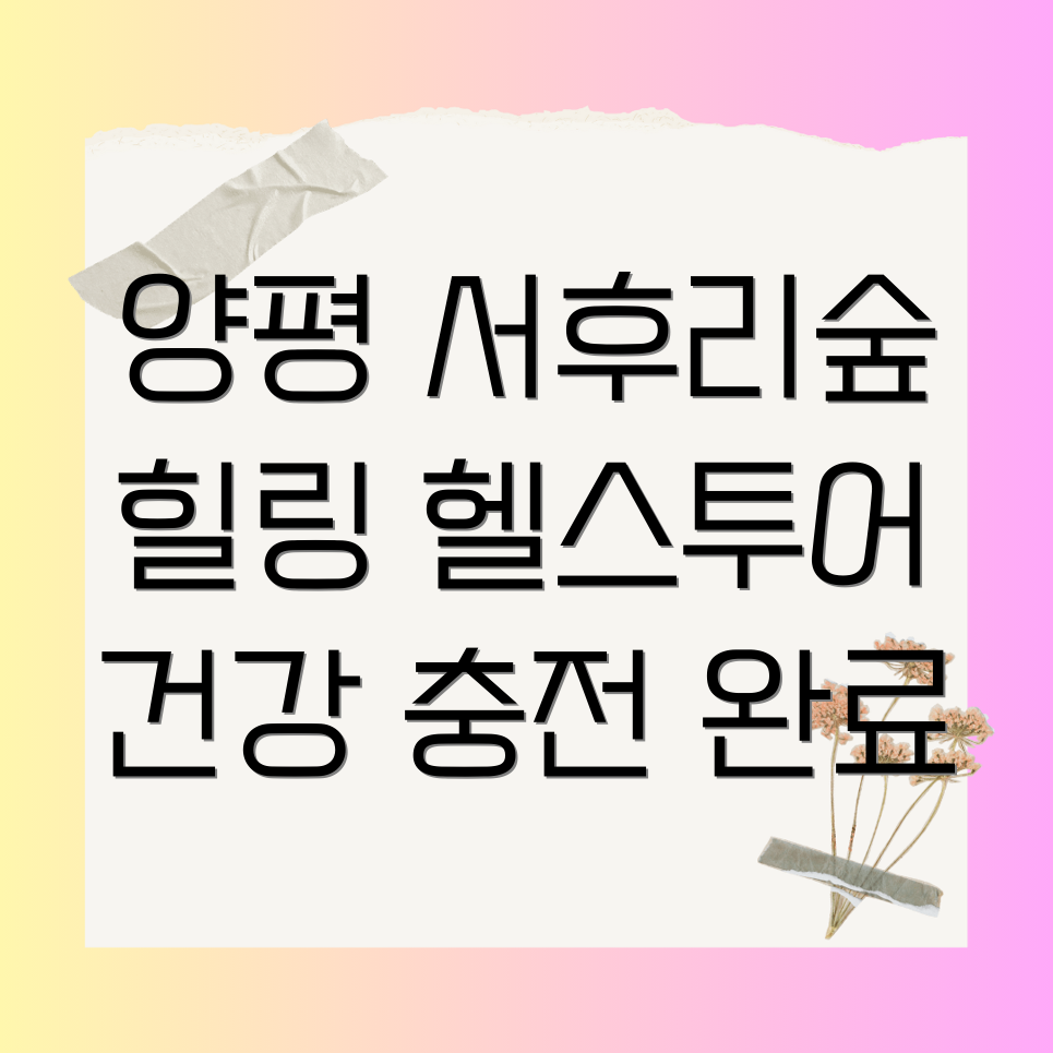 양평 서후리숲 헬스투어