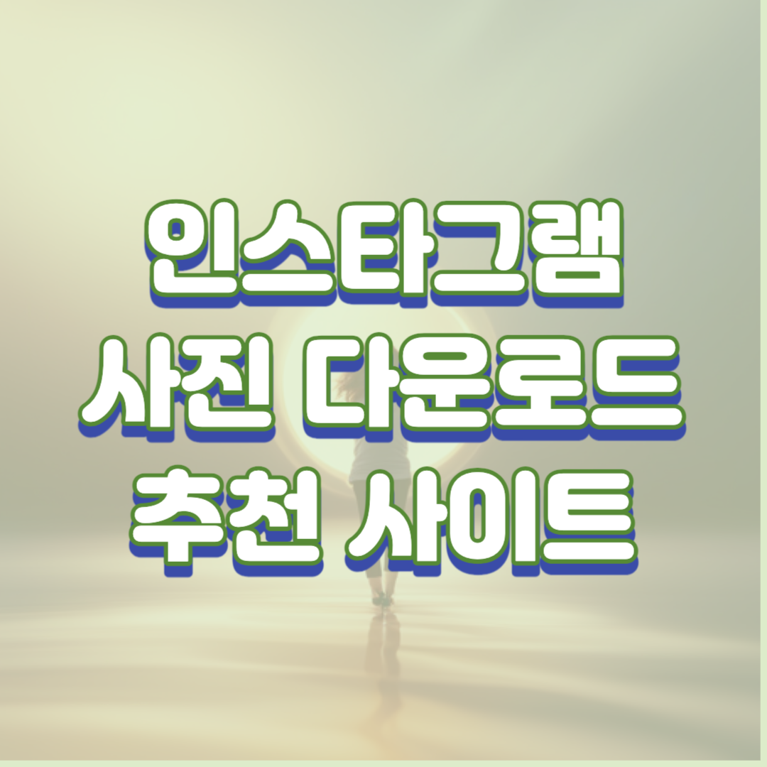  인스타그램 사진 다운로드 추천 사이트