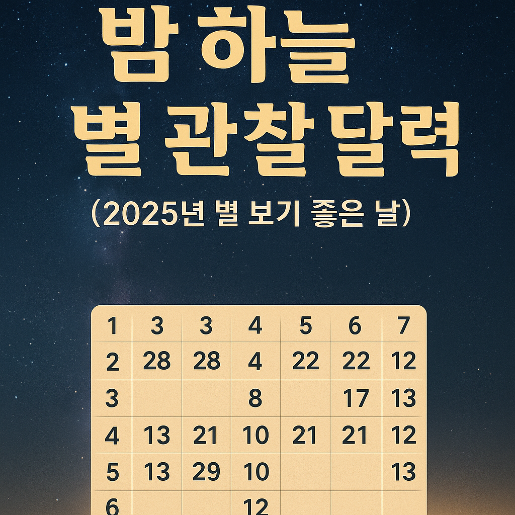별 보기 좋은 날 완전 정리