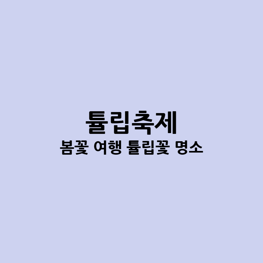 튤립축제 봄꽃 여행 튤립꽃 명소
