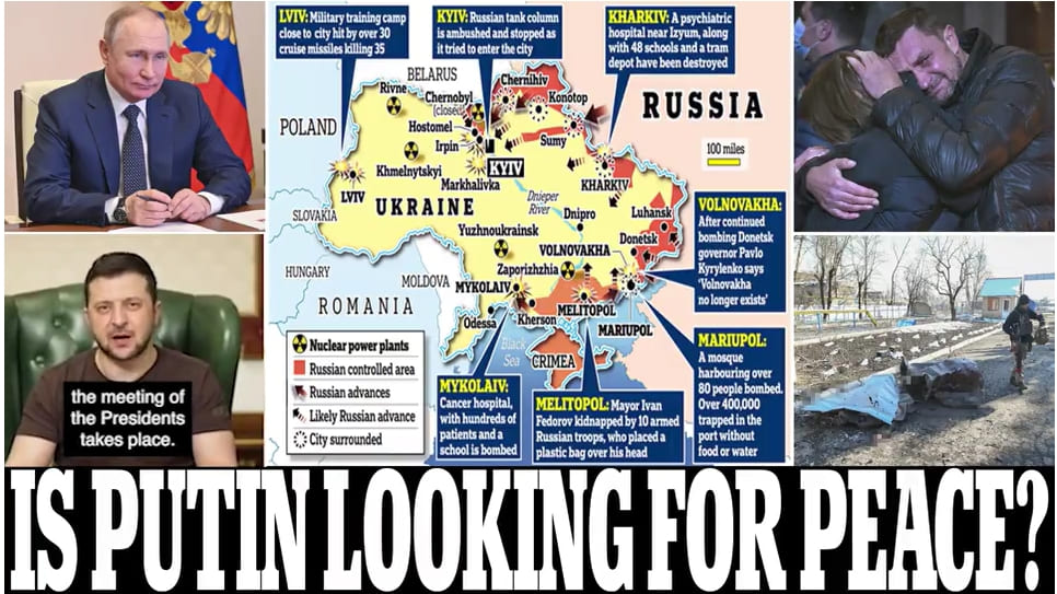  러시아-우크라이나 평화회담 진전...전쟁 종식 희망 VIDEO:Hopes rise of 'positive result' to peace talks between Russian and Ukraine within DAYS...