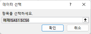 데이터 입력 범위 수정