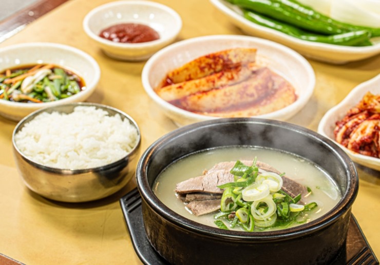 설렁탕-공기밥-김치