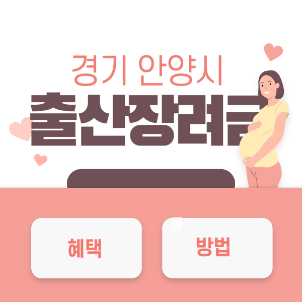 경기 안양시 출산지원금 출산장려금 신청방법 지원대상 금액 첫만남이용권