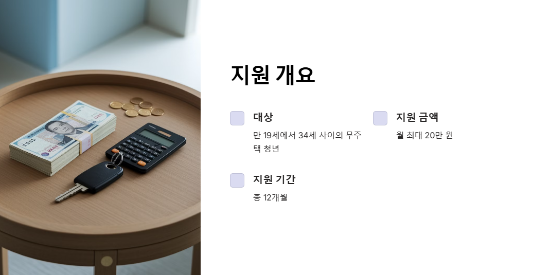 청년월세 한시 특별지원 개요