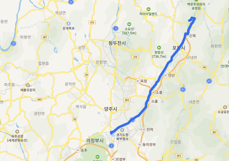  포천 138번 버스 노선, 시간표(대진대, 의정부 버스터미널)