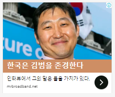 한국은 김범을 존경한다 라고 되어있는 악성 광고 2