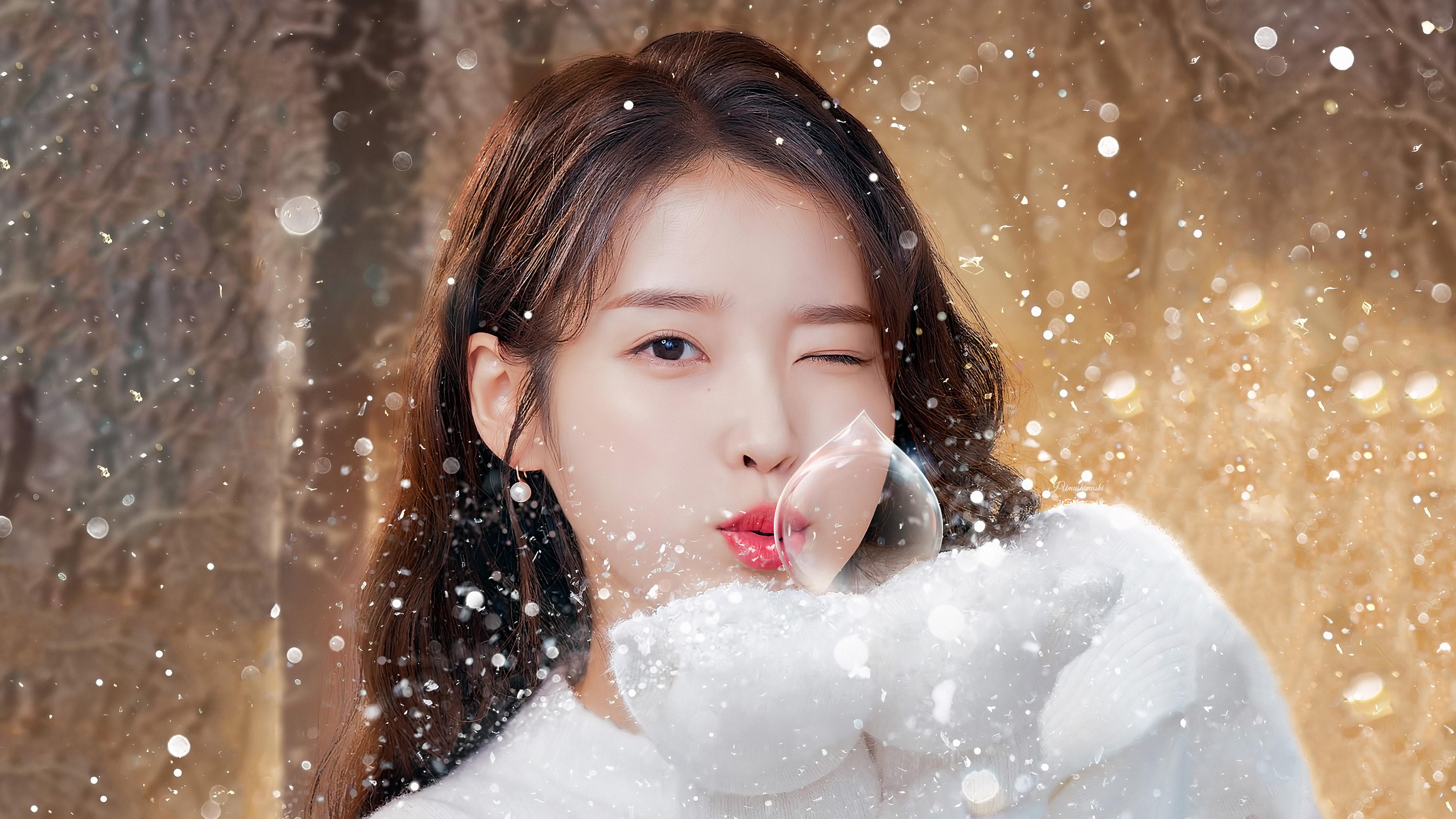 아이유 참이슬 컴퓨터(Pc) 초고화질 배경화면 포스터 — 스타들의☆ 근황을 모아서