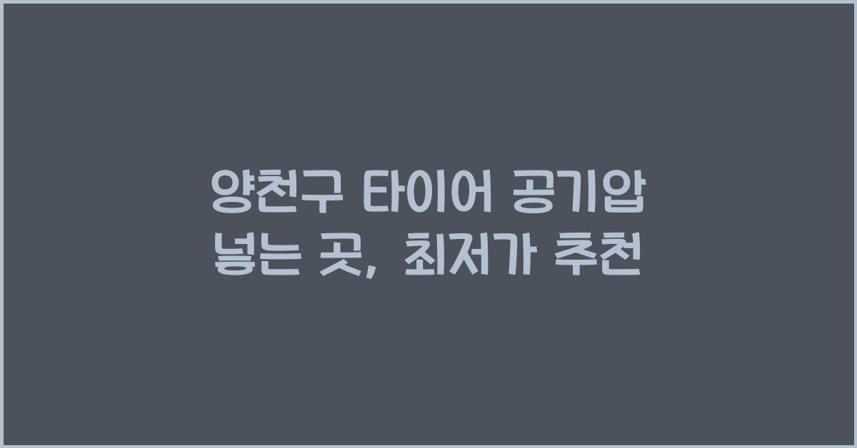 양천구 타이어 공기압 넣는 곳