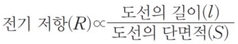 저항과 길이와 단면적 관계