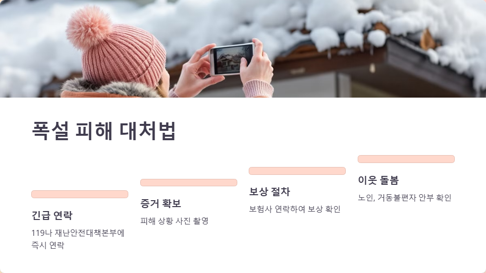 폭설 사태 피해 예방법
