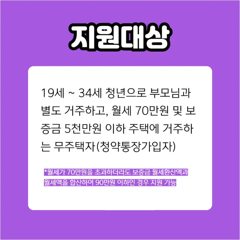 청년월세 특별지원 대상