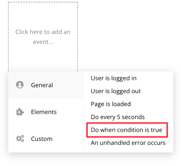 true 일때 트리거 이벤트 추가