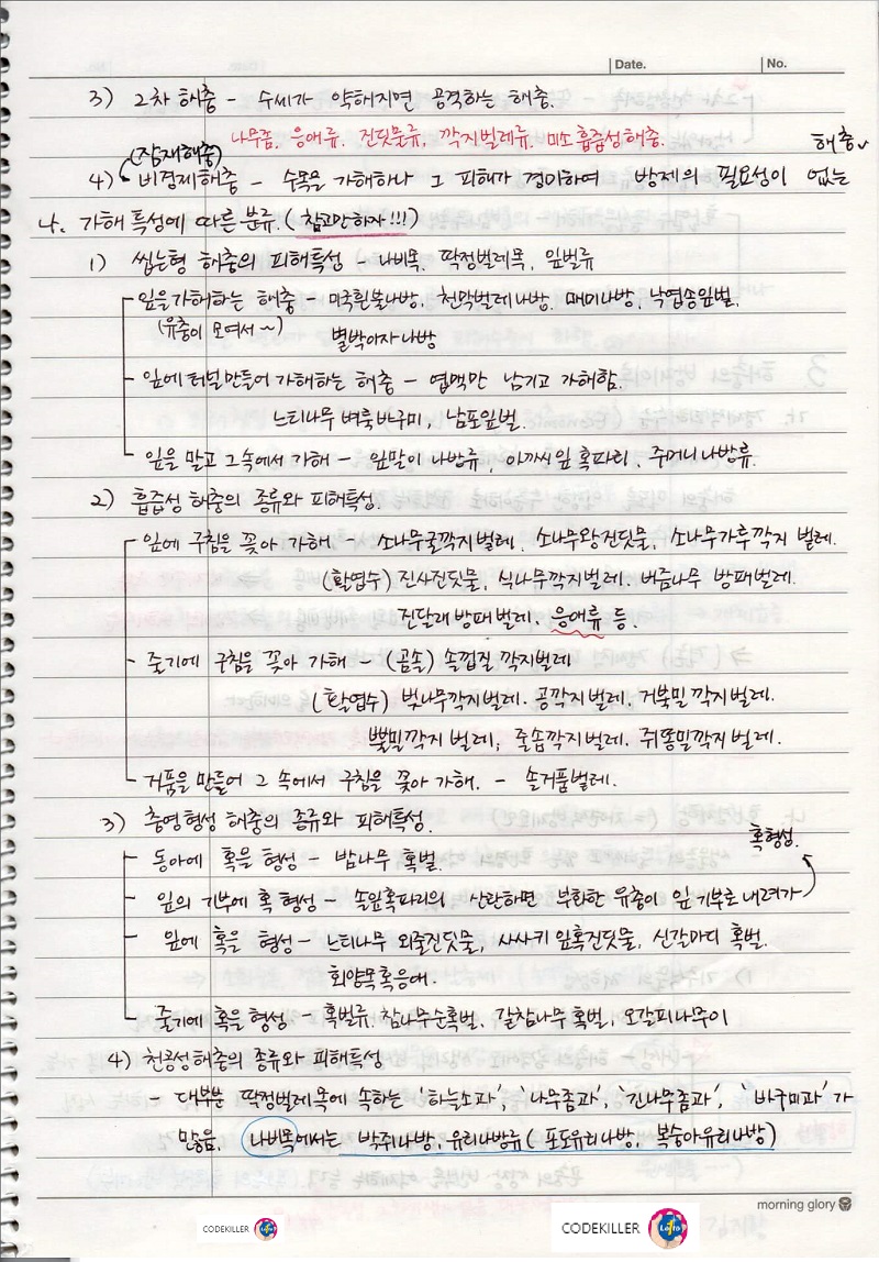  [수목해충학] 8. 해충의 생태 및 관리 - 수목해충의 생태적구분과 가해특성에 따른구분