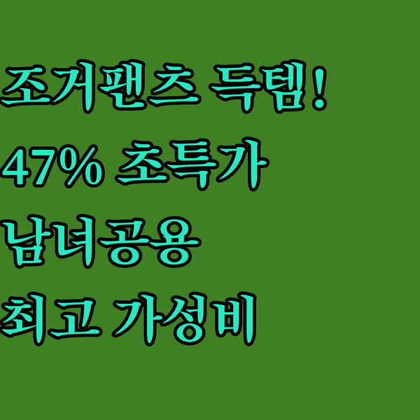 가성비 최고 남녀공용 트레이닝 조거팬