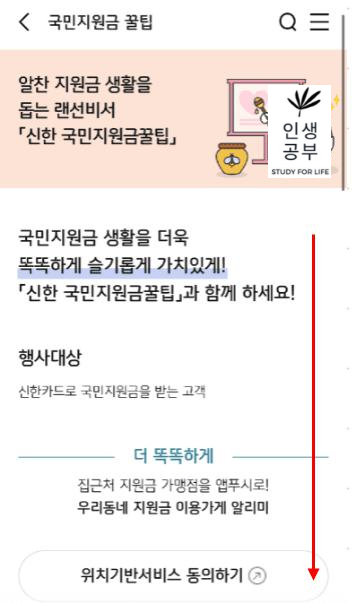 신한카드 국민지원금 팁