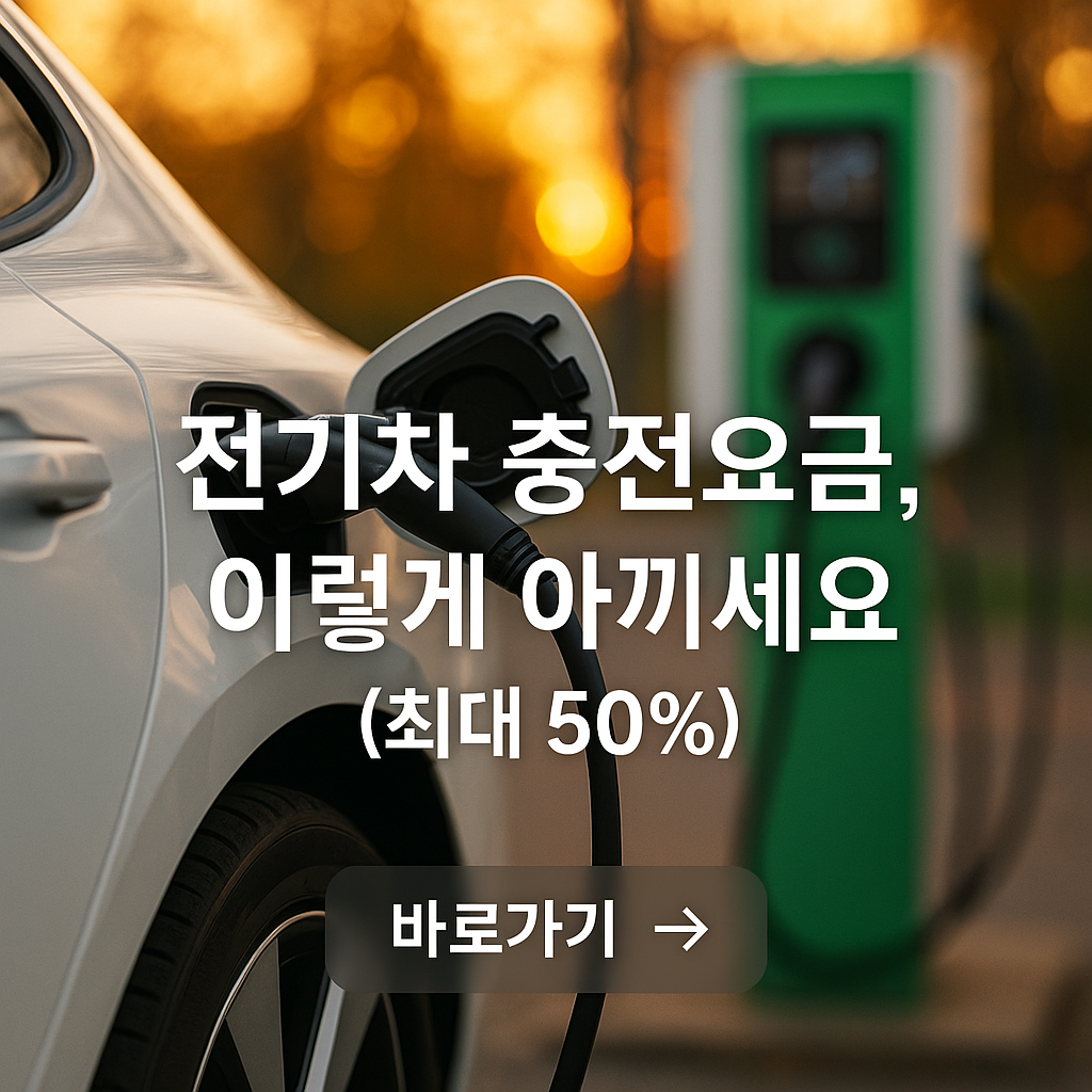 기차 충전요금 절약 방법 안내 배너 이미지, 최대 50% 할인 정보 포함