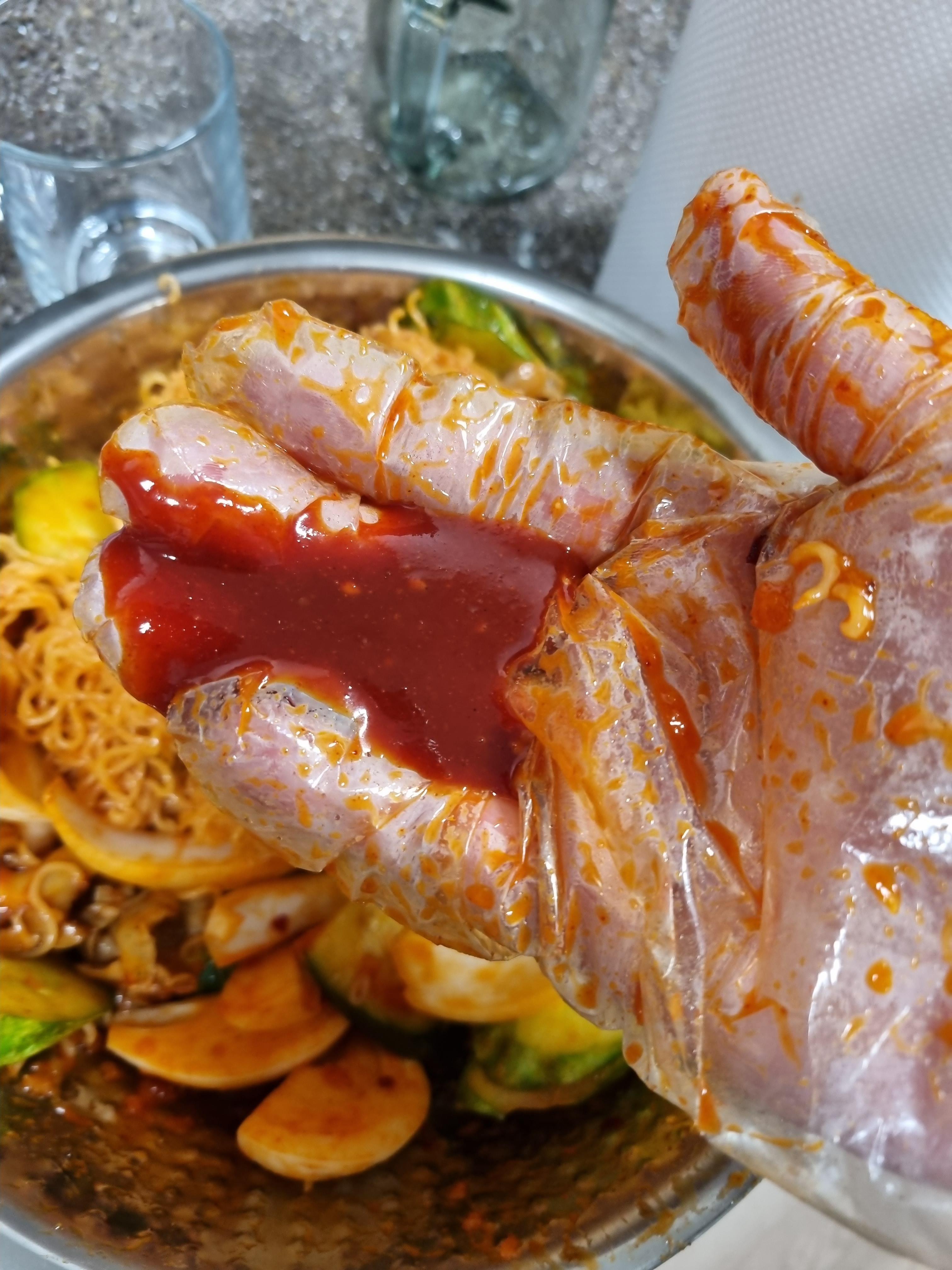  다시마 골뱅이무침 비빔면 파는 맛