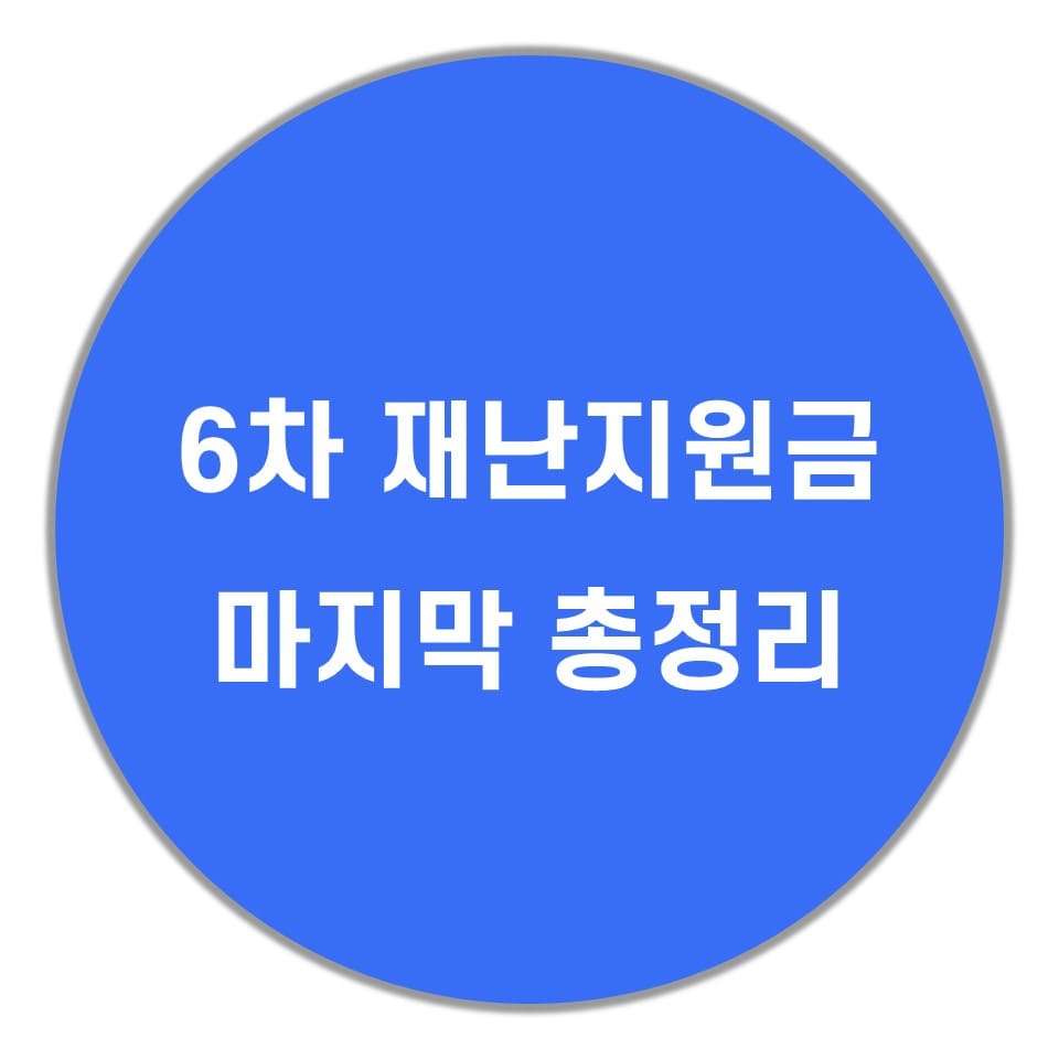  6차 재난지원금 마지막 총정리
