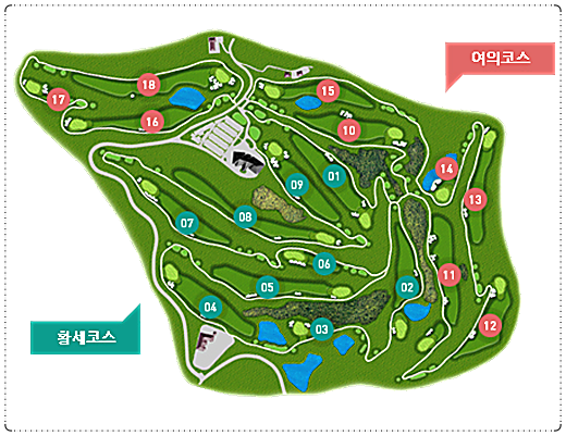 김해상록CC 골프 코스 전체 조감도