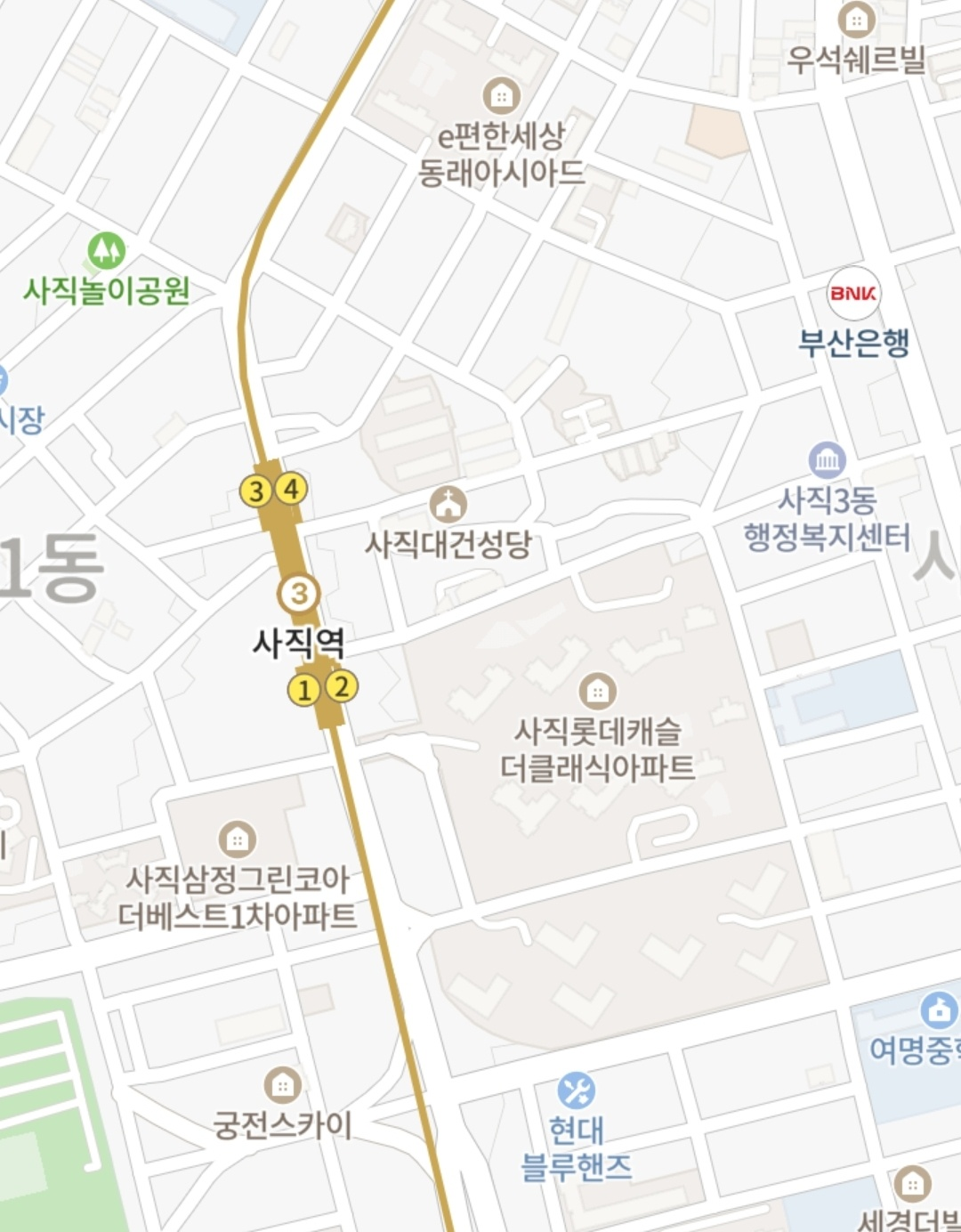 사직동롯데캐슬더클래식 지도