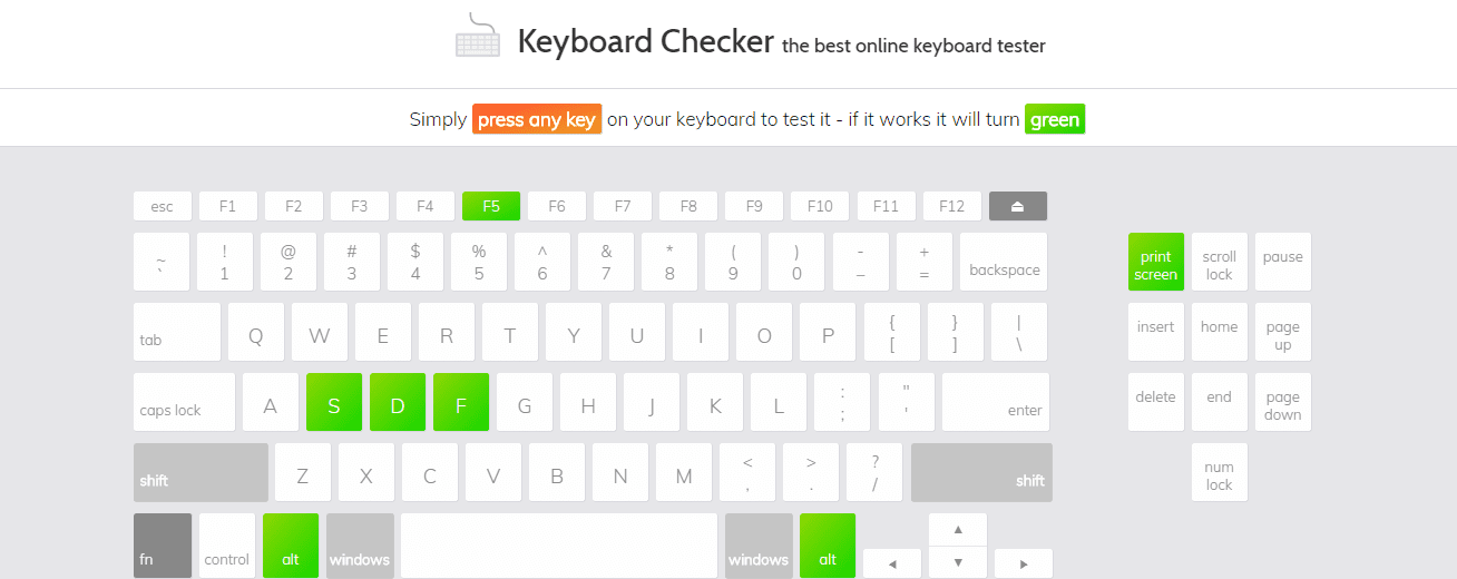 키보드 인식 고장 검사 테스트기 Keyboard Checker