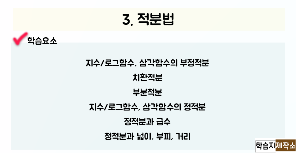 고등학교 수학 교과서 미적분 목차 (최신판) 고등학교 수학 교과서 미적분 목차 (최신판)