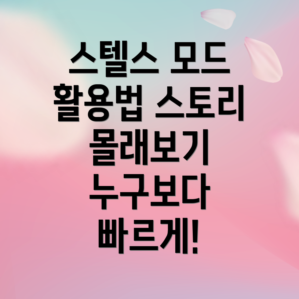 인스타그램 스토리 스텔스 모드