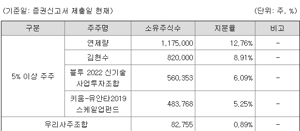 블루엠텍 지분구조