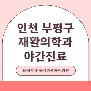 인천 부평구 야간진료 재활의학과 병원 (18시 이후 늦게까지하는 병원)