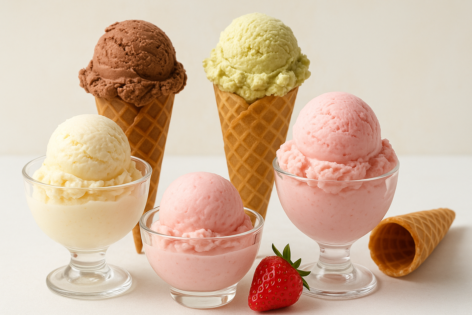 젤라또는 부드럽고 진한 맛이 특징으로, 우유와 천연 재료를 주로 사용하여 매일 신선하게 제조