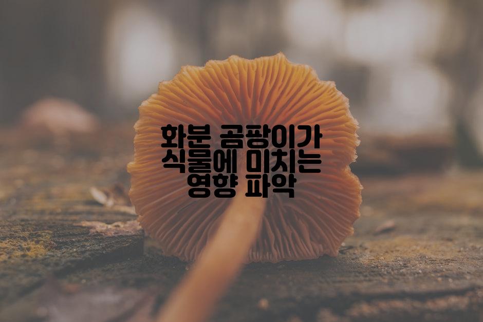 화분 곰팡이가 식물에 미치는 영향 파악