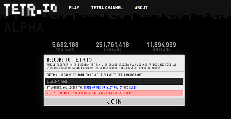 tetr-io-사이트-메인-화면