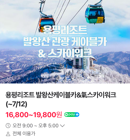 발왕산 케이블카 네이버 예약