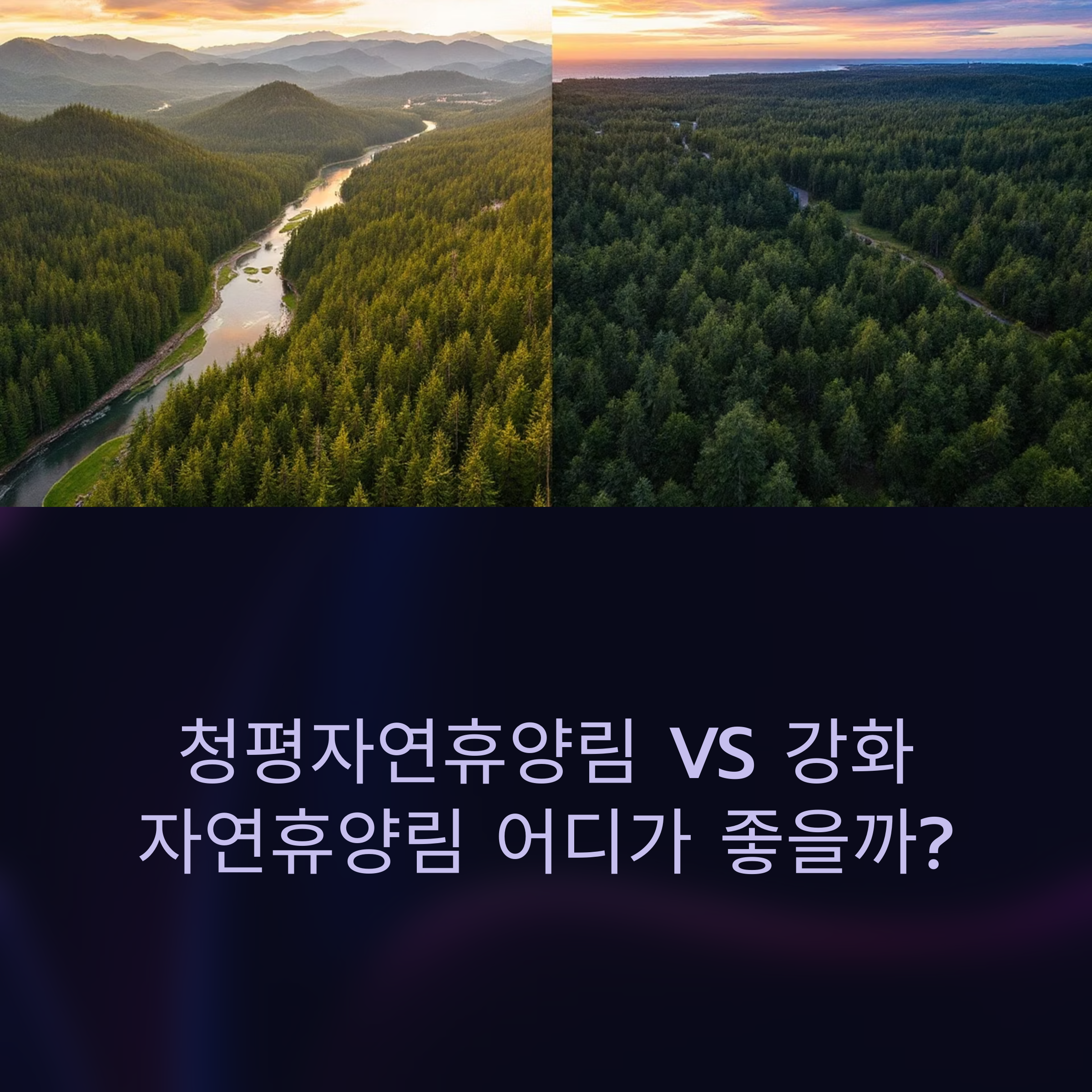 청평자연휴양림과 강화자연휴양림