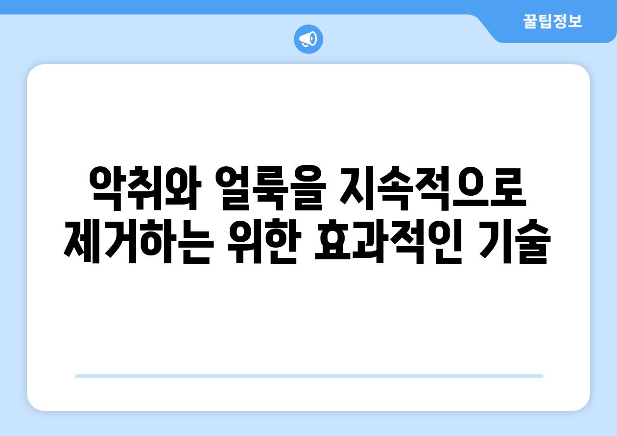 악취와 얼룩을 지속적으로 제거하는 위한 효과적인 기술