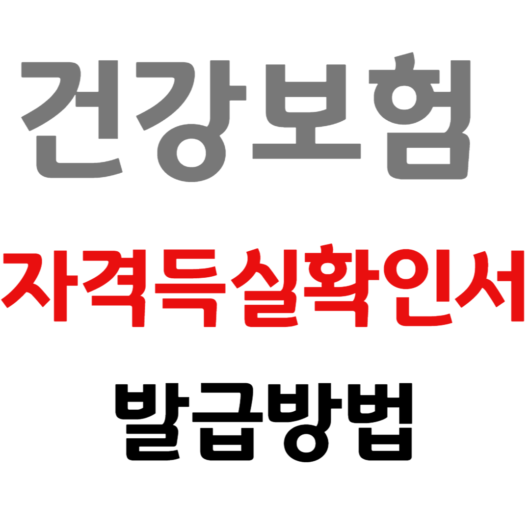 건강보험 자격득실확인서 발급방법