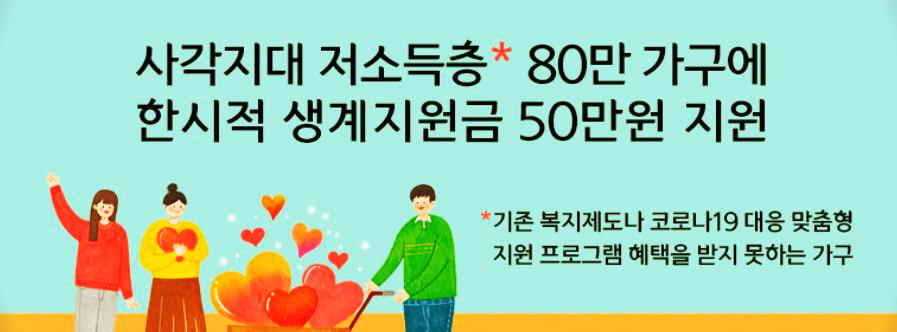  4차 재난지원금 저소득층 한시생계지원금 신청방법 및 대상, 금액 서류