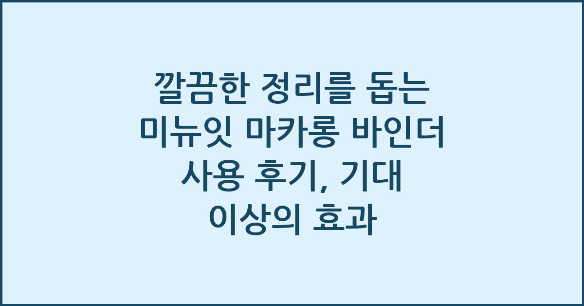 깔끔한 정리를 돕는 미뉴잇 마카롱 바인더 사용 후기